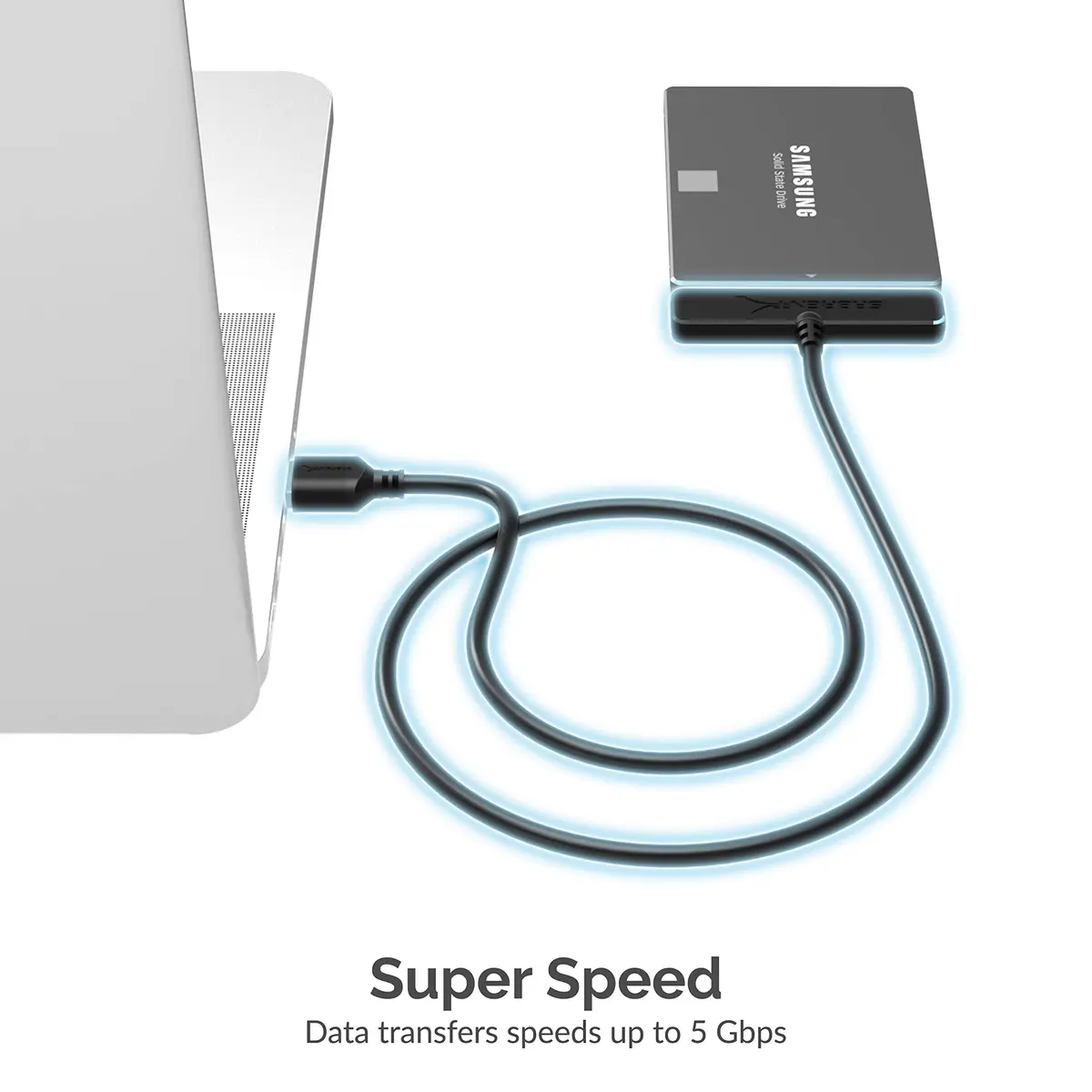 Sabrent USB 3.0 to 2.5in SATA Adapter Cable EC-SSHD | 5Gbps UASP Data Transfer - view 4