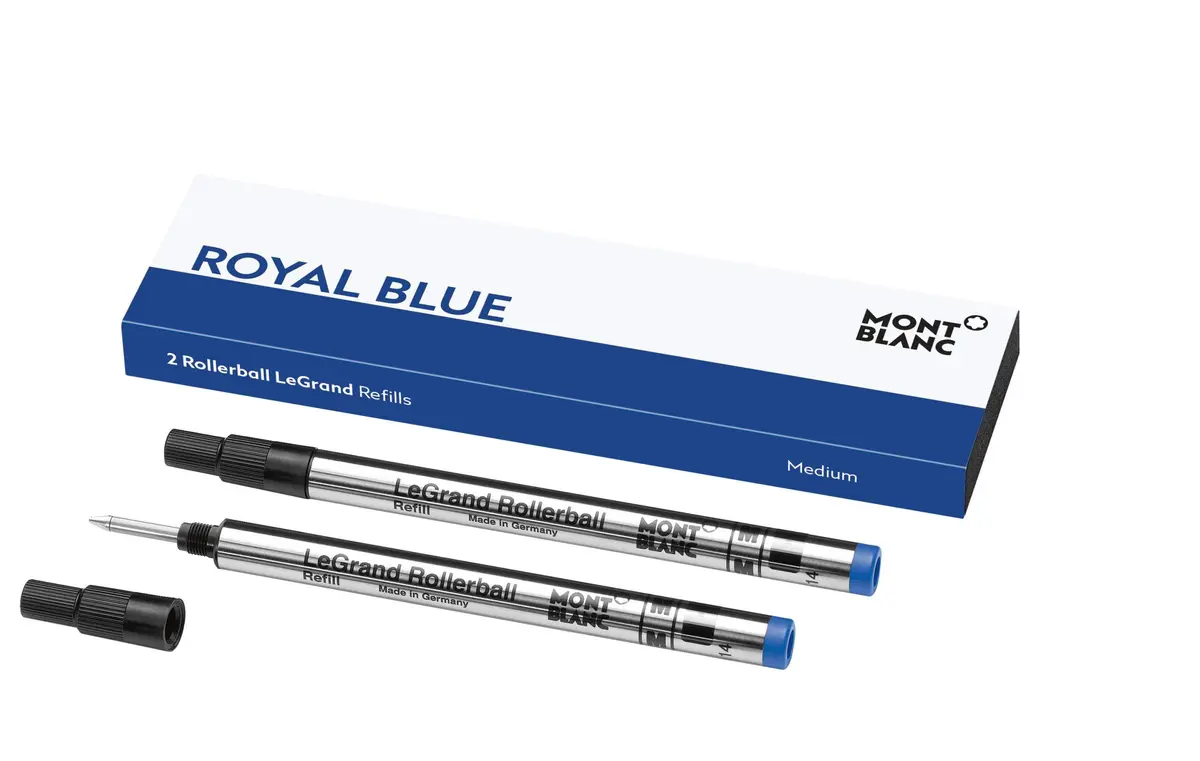 Montblanc Rollerball LeGrand Refills (M) Royal Blue 2 x 0.8 cm (2 x 0.3 in) | Smooth Ink Flow for Meisterstück Pens - main product image
