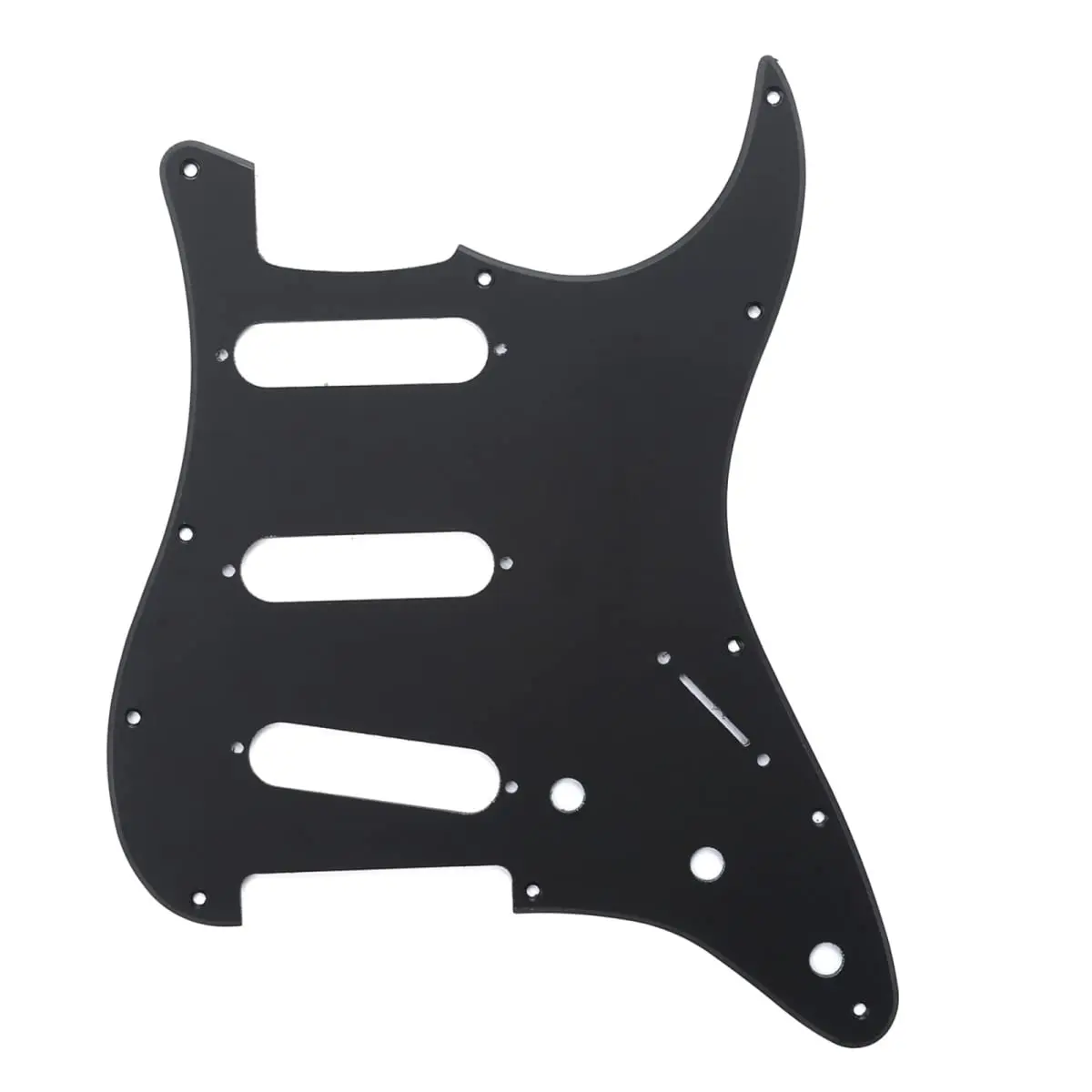 Musiclily Pro SSS 11-Hole ST Guitar Pickguard 1Ply Matte Black | Fits Fender Stratocaster - main product image
