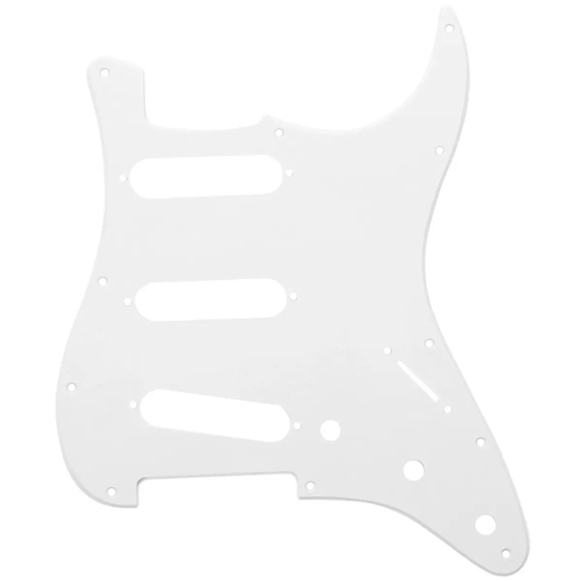 Musiclily Pro SSS 11-Hole ST Guitar Pickguard 1Ply White | Fits Fender US/Mexico Made Standard Stratocaster - main product image