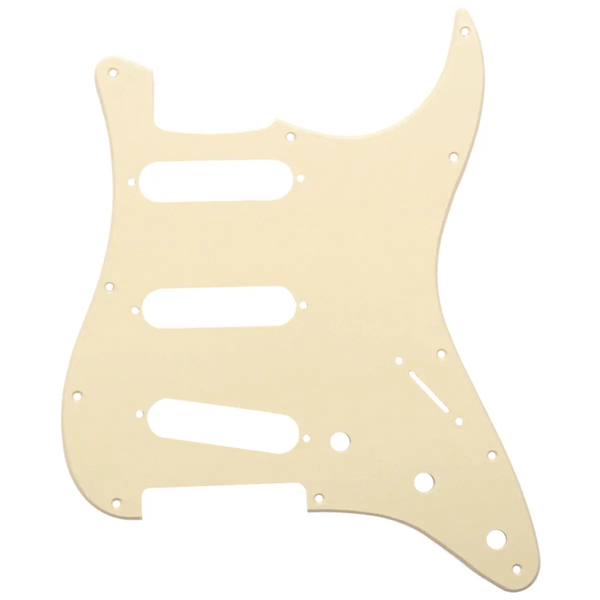 Musiclily Pro SSS 11-Hole ST Guitar Pickguard 1Ply Cream | Fits Fender US/Mexico Stratocaster - main product image
