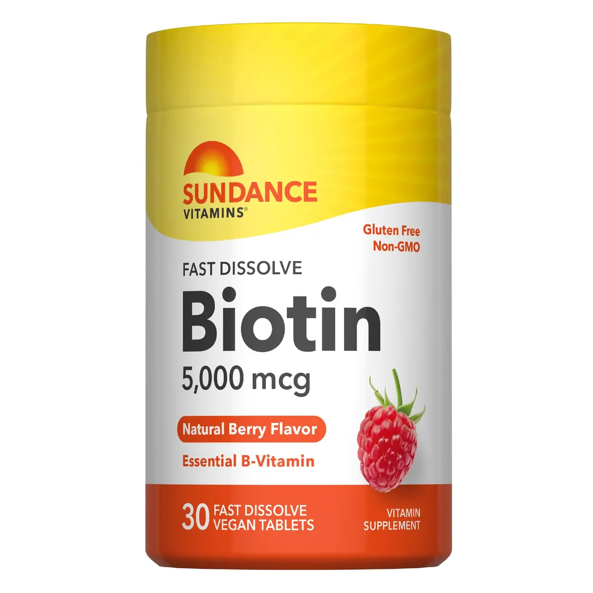 Sundance Biotin 5000mcg | 30 Vegan Tablets | Essential B-Vitamin for Hair & Skin - main product image