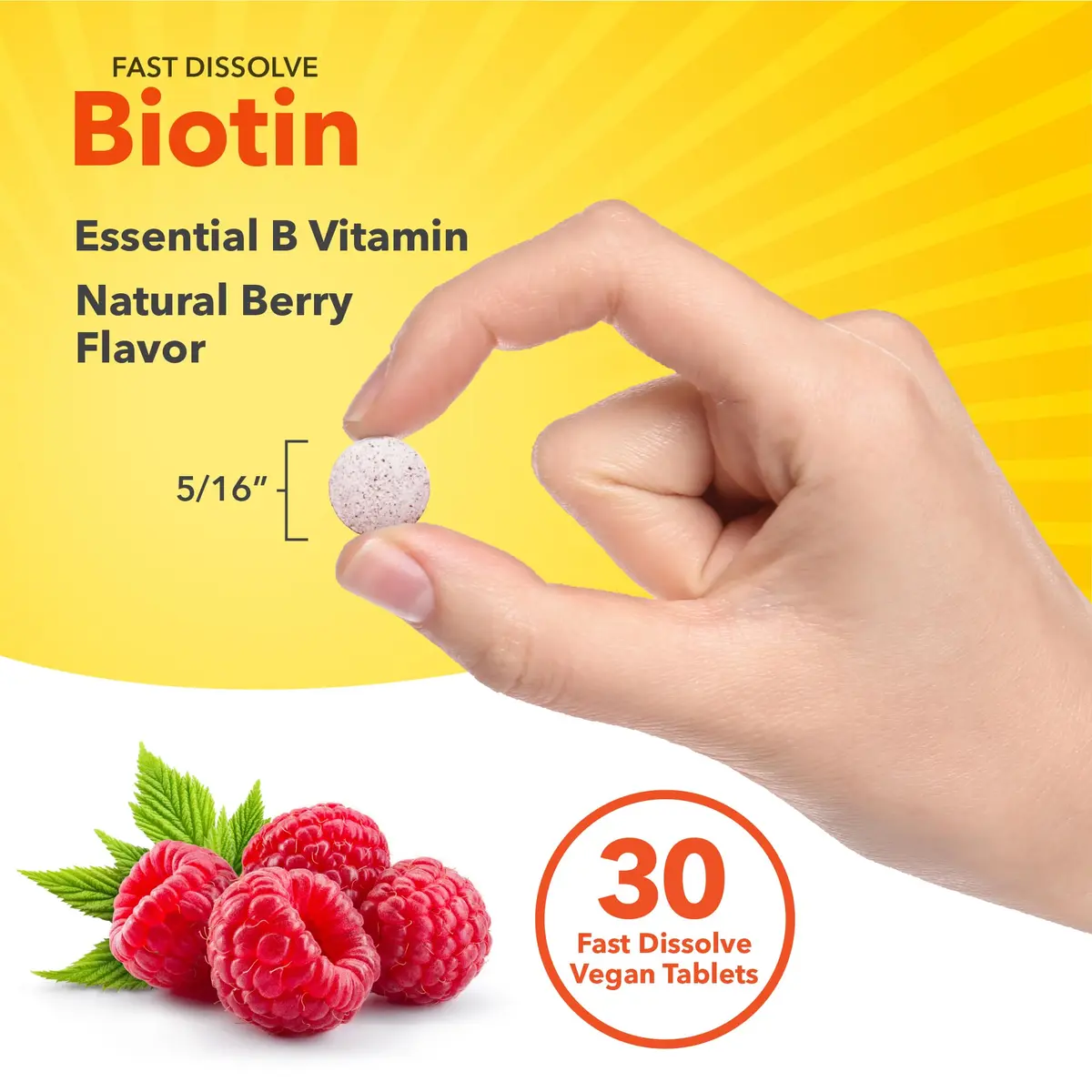 Sundance Biotin 5000mcg | 30 Vegan Tablets | Essential B-Vitamin for Hair & Skin - view 6