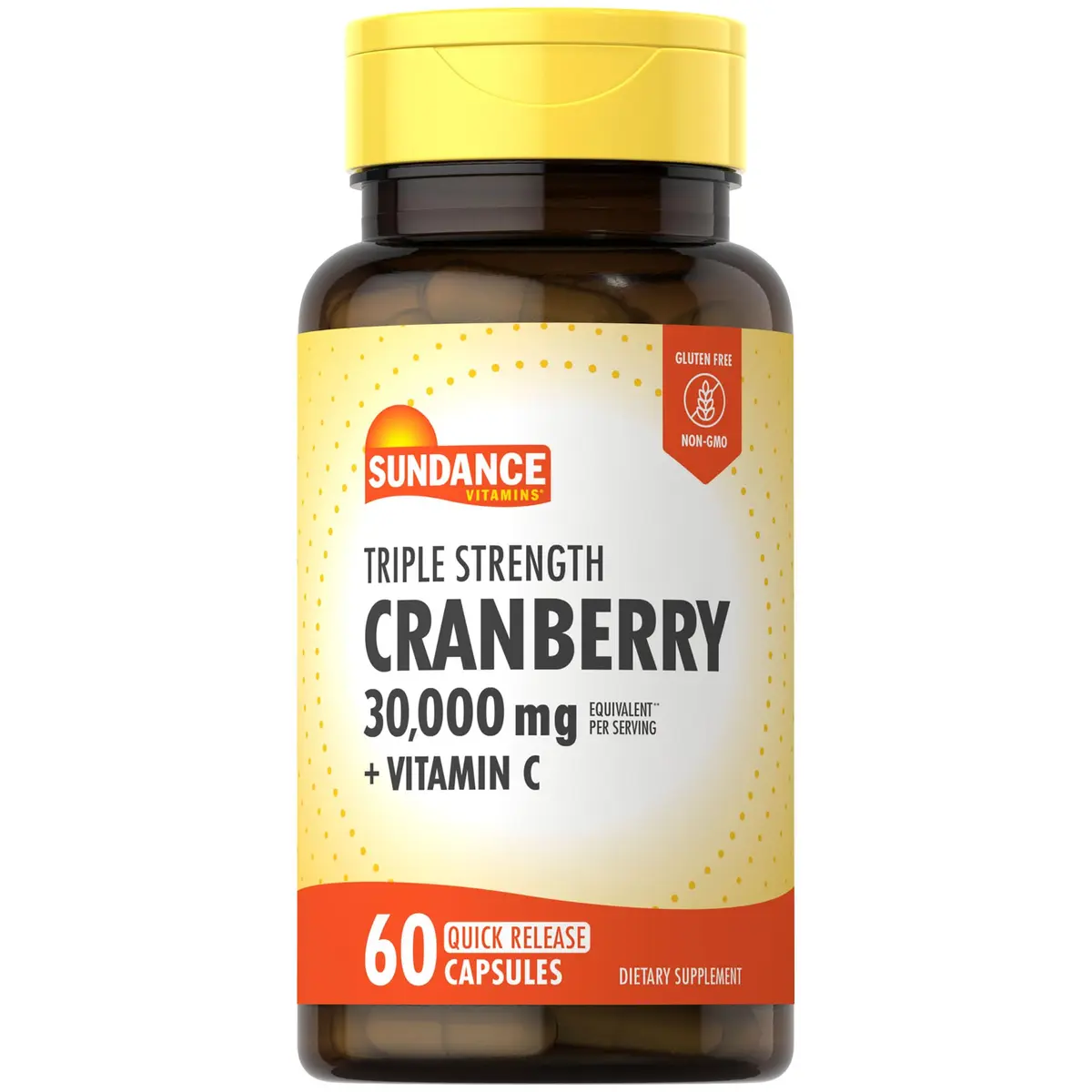 Sundance Cranberry Supplement 60 Capsules | Plus Vitamin C | Non-GMO Gluten-Free - main product image