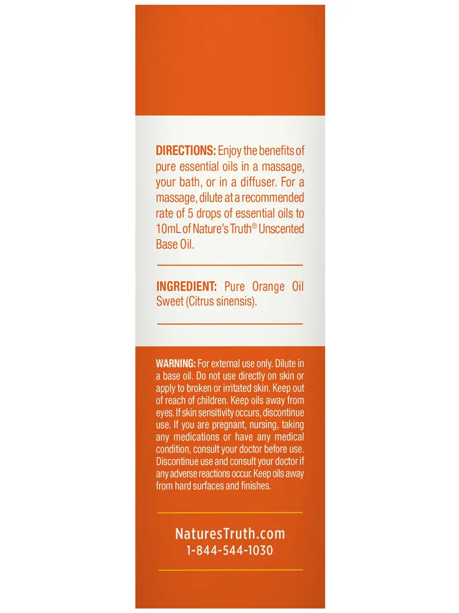 Nature's Truth Orange Sweet Essential Oil 15 mL | Pure, Plant-Based & Non-GMO - view 6