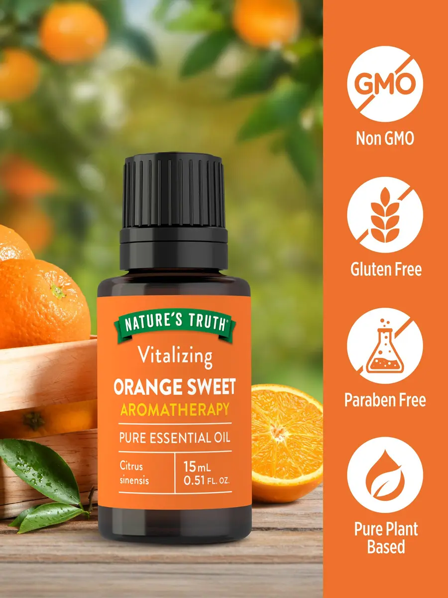 Nature's Truth Orange Sweet Essential Oil 15 mL | Pure, Plant-Based & Non-GMO - view 3