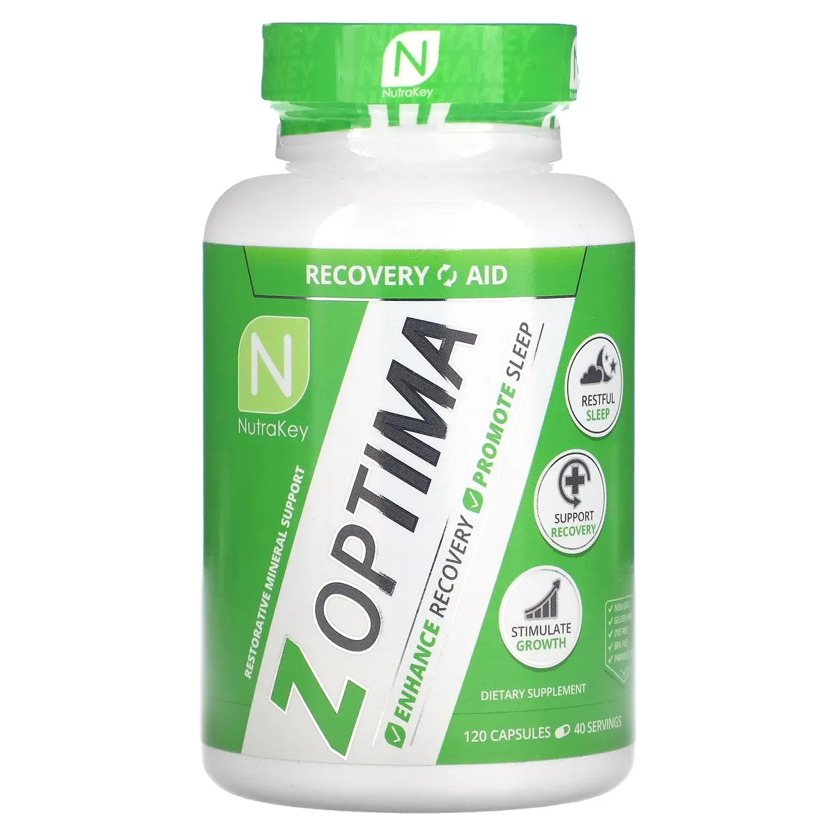 NutraKey Z Optima Capsules 120 Count | Supports Muscle Recovery & Sleep - main product image