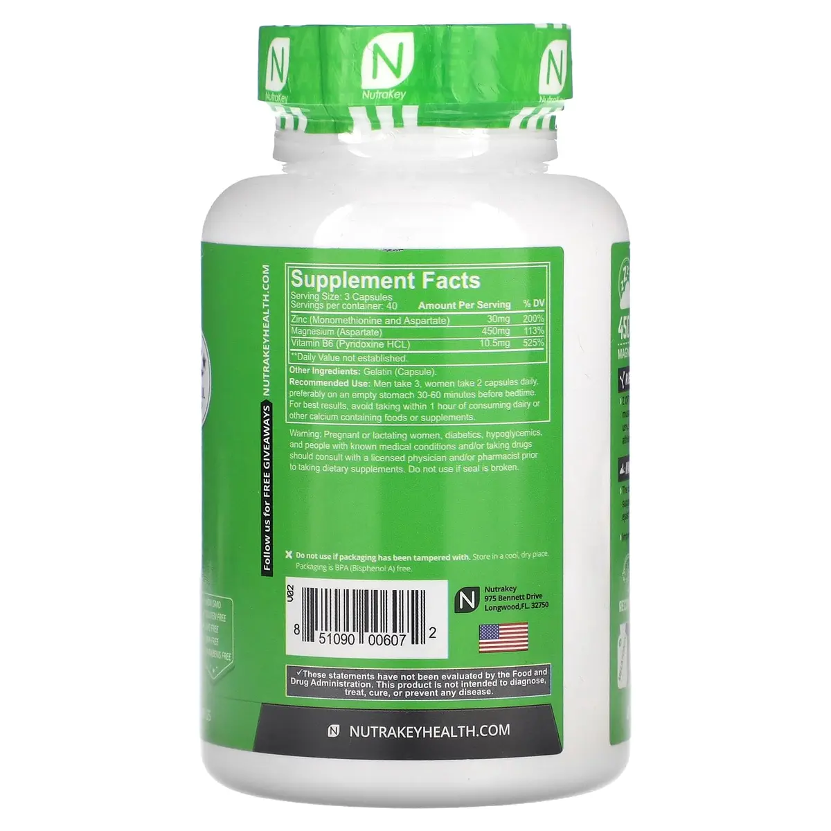 NutraKey Z Optima Capsules 120 Count | Supports Muscle Recovery & Sleep - view 2