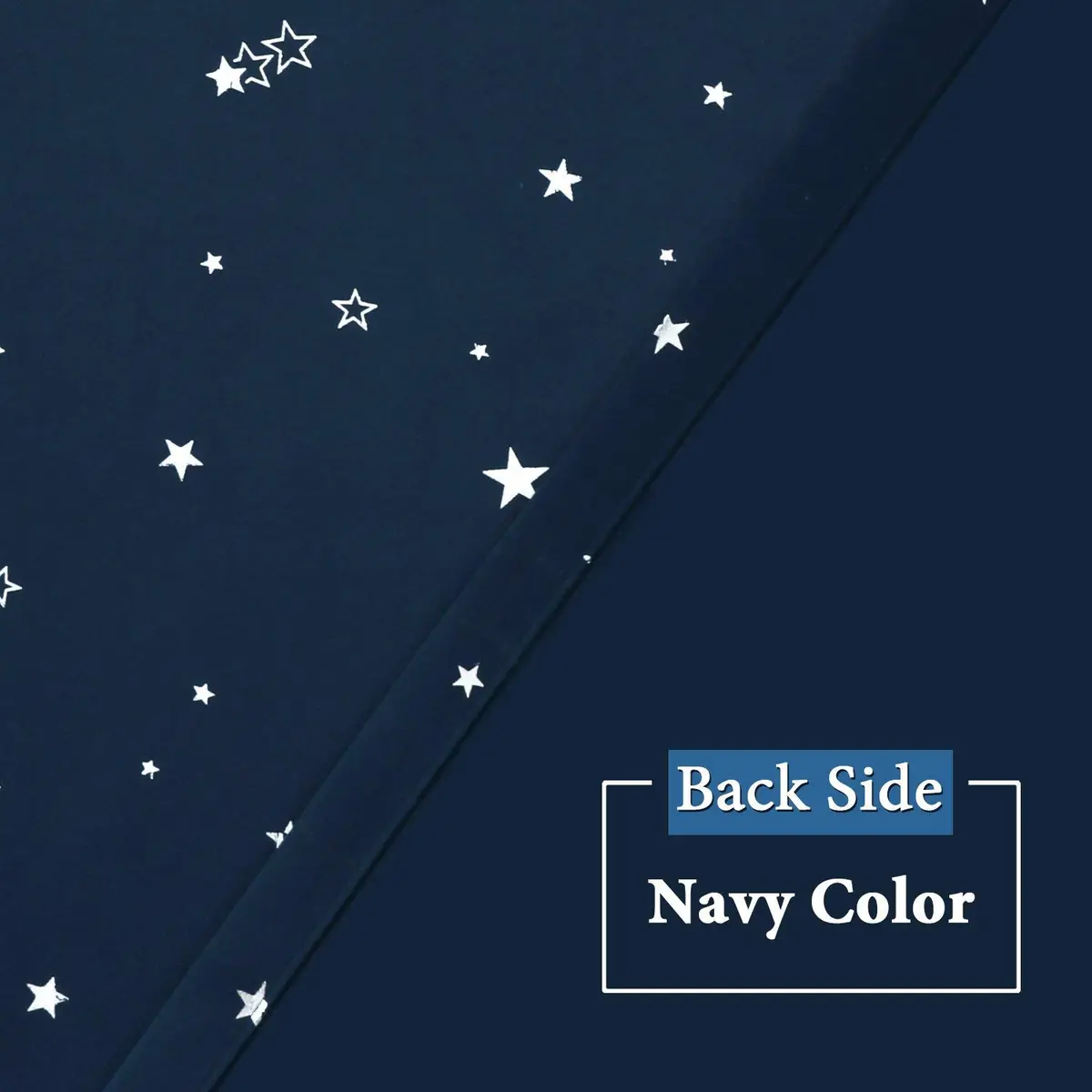 H.VERSAILTEX Blackout Star Curtains for Kids Room Boys Girls 52" x 63" Navy | Thermal Insulated Thick Soft Curtain - view 3