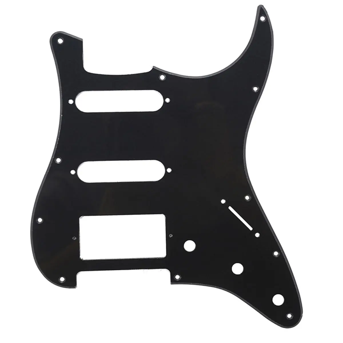 Musiclily Pro HSS 11 Hole ST Guitar Pickguard 1Ply Black | Fits Fender USA/Mexican Stratocaster - main product image