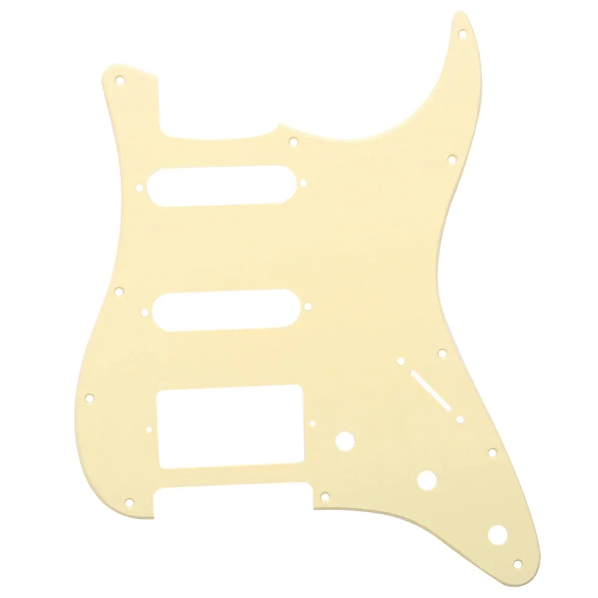 Musiclily Pro HSS 11 Hole ST Guitar Pickguard 1Ply Cream | Fits Fender Strat Modern Style - main product image