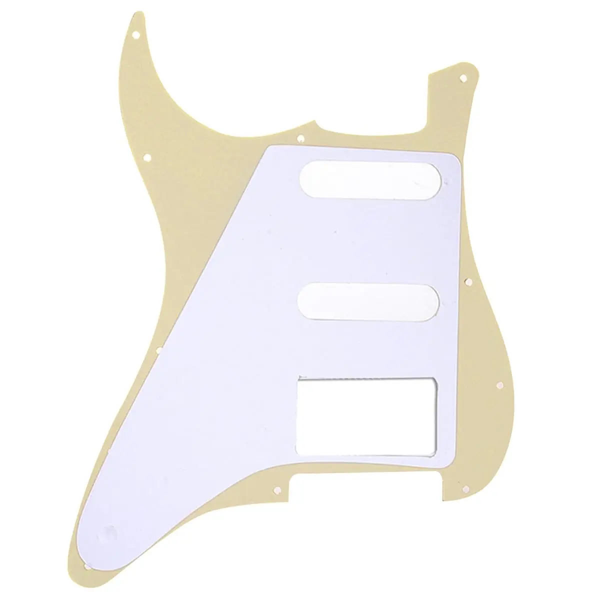 Musiclily Pro HSS 11 Hole ST Guitar Pickguard 1Ply Cream | Fits Fender Strat Modern Style - view 3