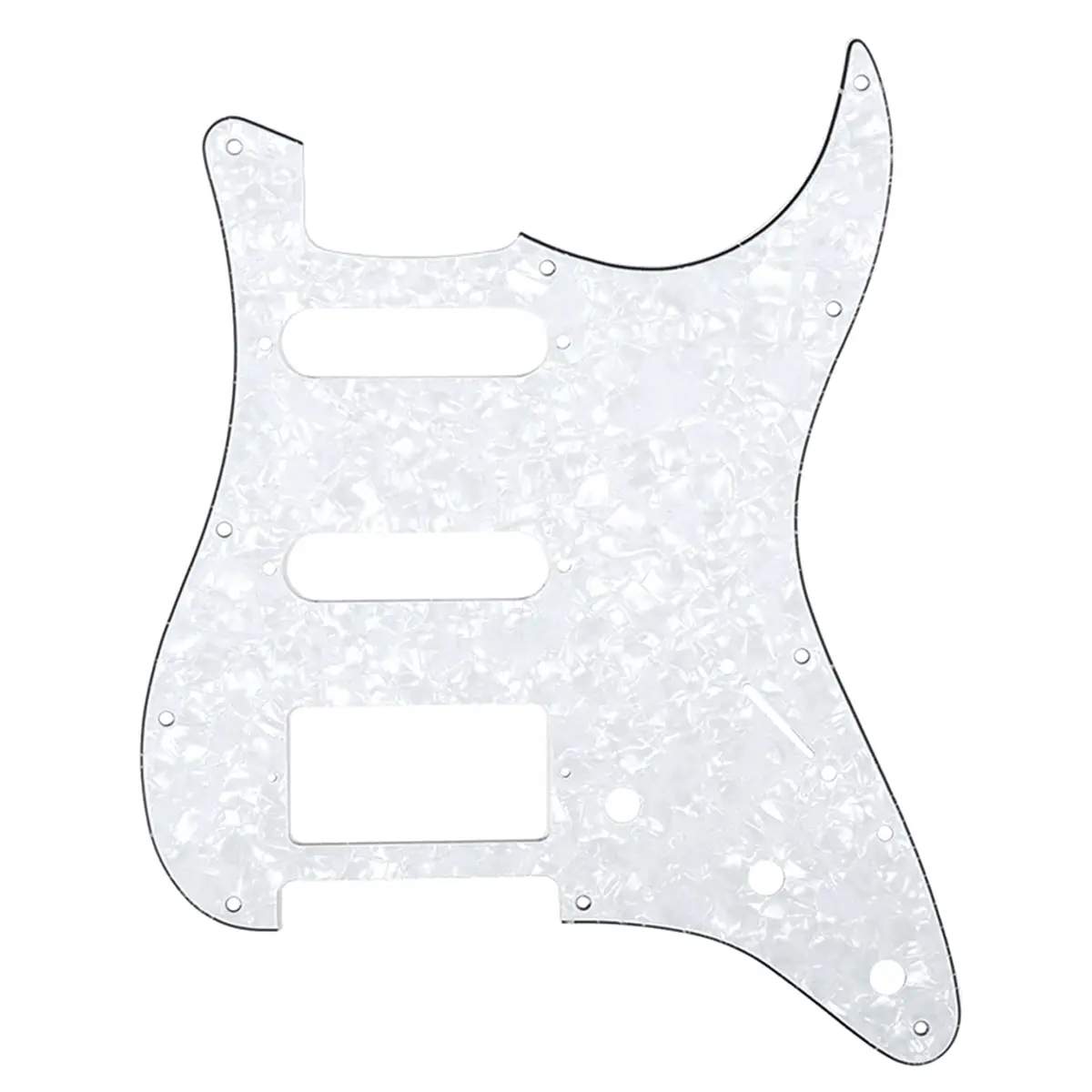 Musiclily Pro HSS 11 Hole ST Guitar Pickguard 4Ply White Pearl | Fits Fender Stratocaster - main product image