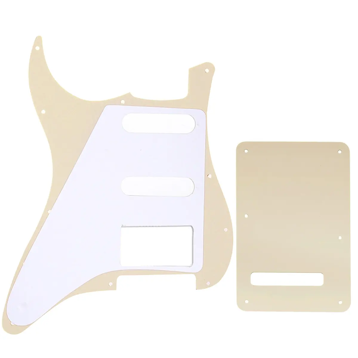 Musiclily Pro SSH 11 Hole ST Pickguard and BackPlate Set Aged White Pearl | Fits Fender US/Mexico Strat - view 3