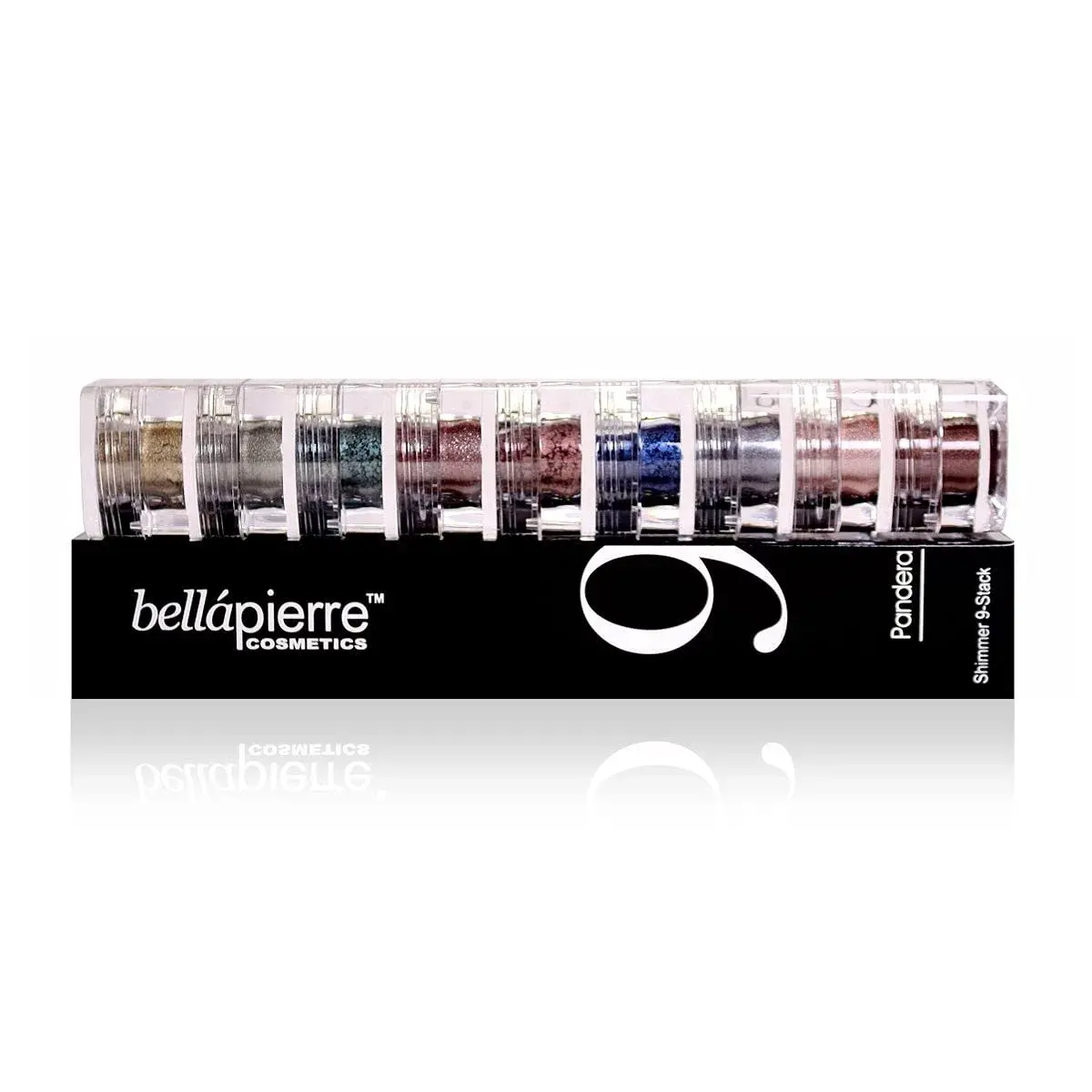 bellapierre Shimmer Powder 9 Stack Pandera | Vegan Cruelty-Free Eye Makeup 15.75g (0.56 oz) - view 2