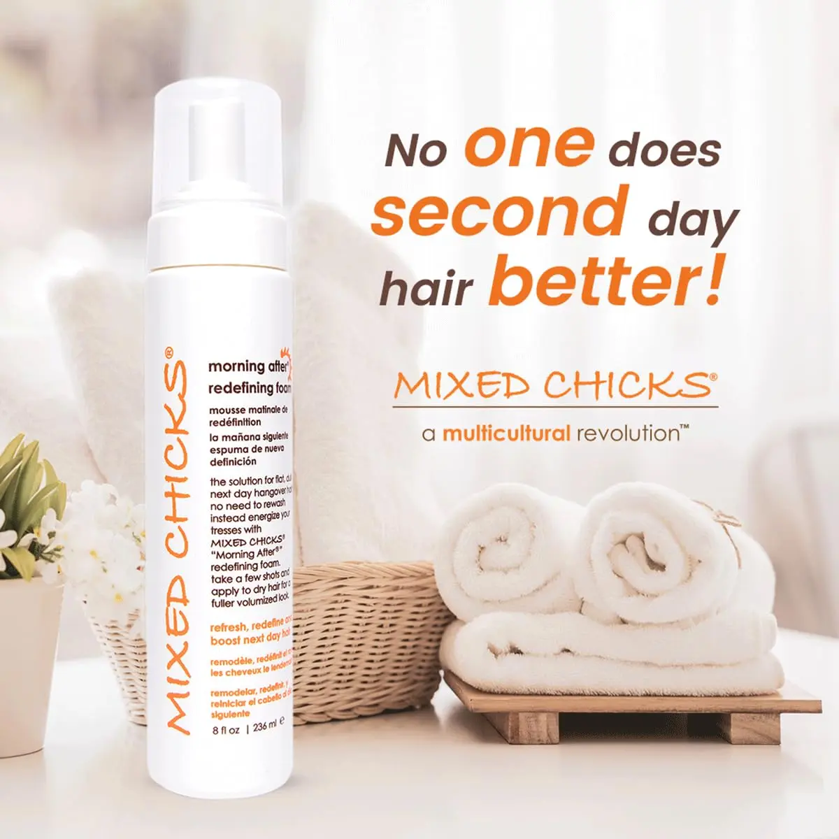 Mixed Chicks Morning After Redefining Hair Foam, 236ml | Boosts Next Day Hair, Flat & Dull Hair Solution - view 5