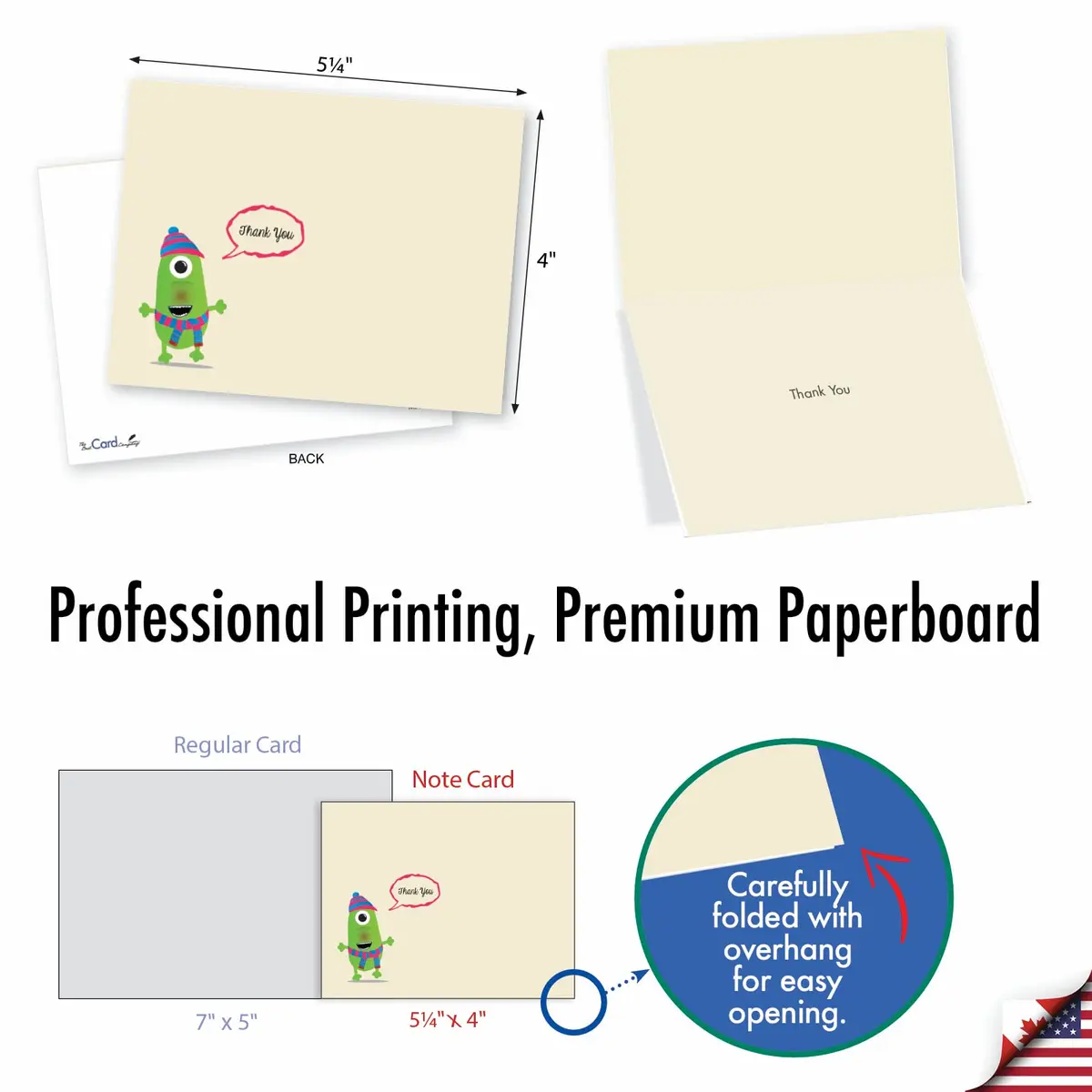 The Best Card Company 10 Mini Blank Assorted Notecards | Quirky Creatures, Youthful Appeal - view 6