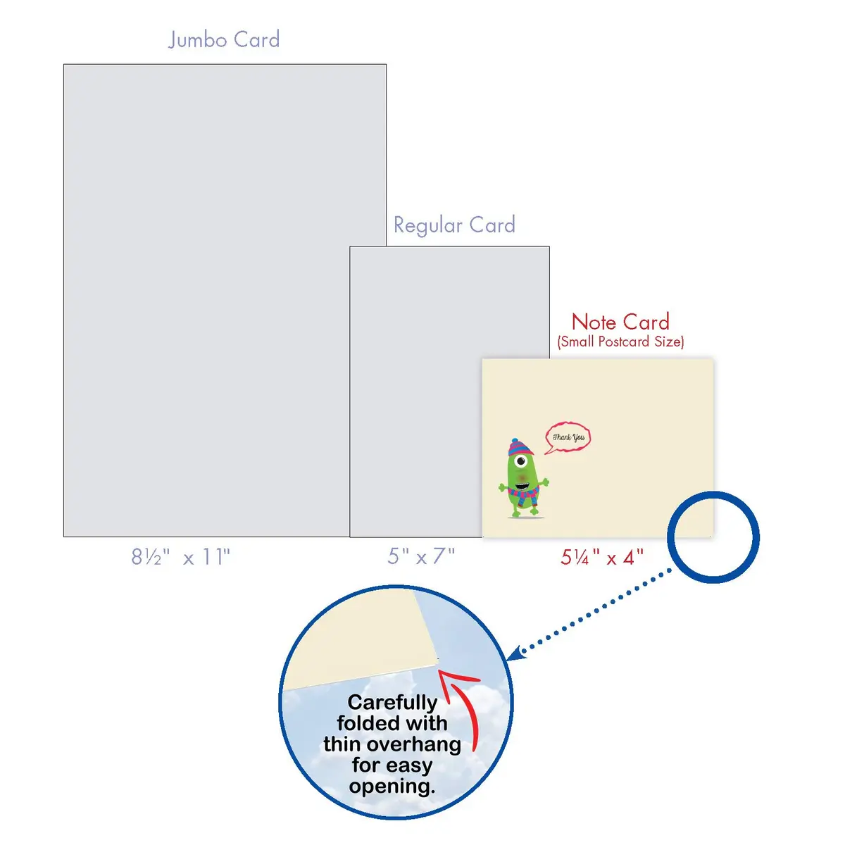 The Best Card Company 10 Mini Blank Assorted Notecards | Quirky Creatures, Youthful Appeal - view 7