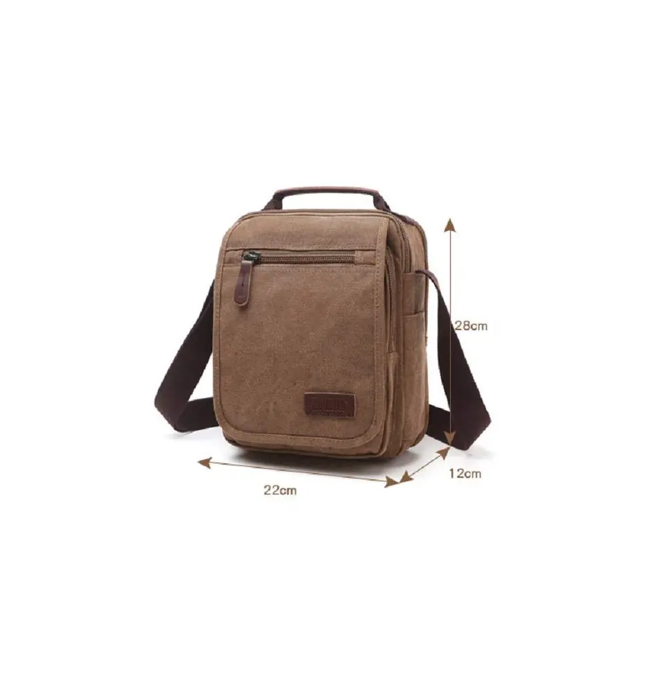 MiCoolker Canvas Messenger Bag Classic Shoulder Bag 10.6in | Multifunctional Travel Purse - view 5