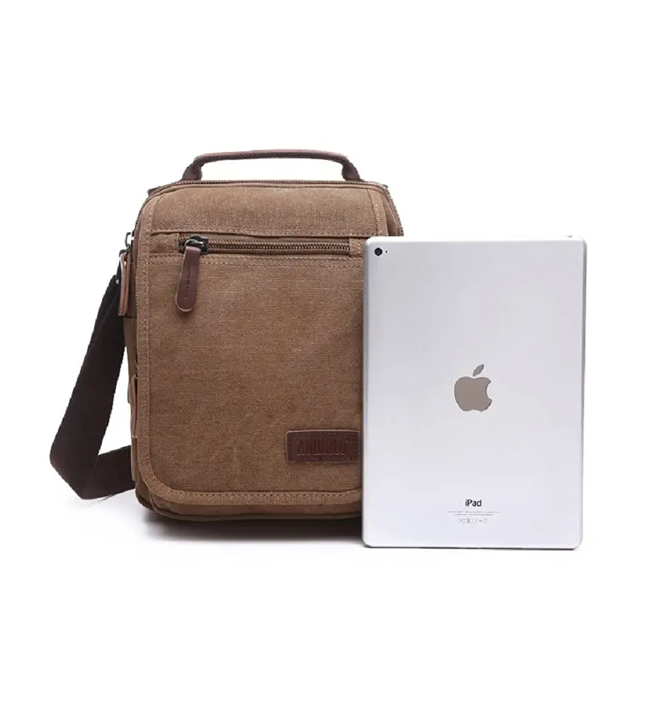 MiCoolker Canvas Messenger Bag Classic Shoulder Bag 10.6in | Multifunctional Travel Purse - view 6