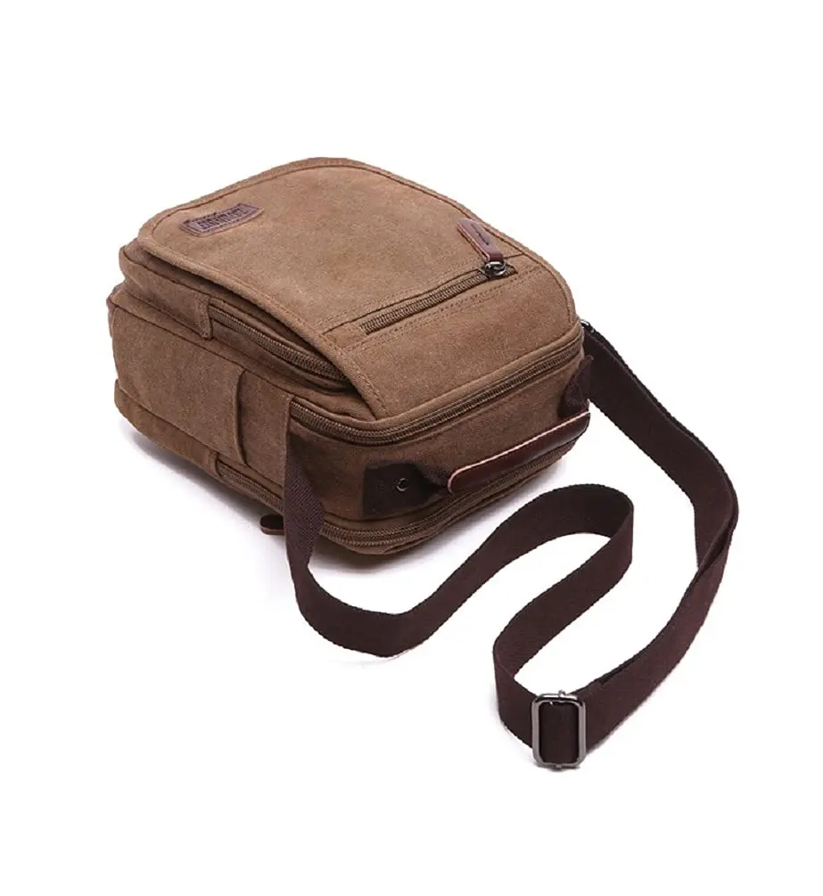 MiCoolker Canvas Messenger Bag Classic Shoulder Bag 10.6in | Multifunctional Travel Purse - view 9