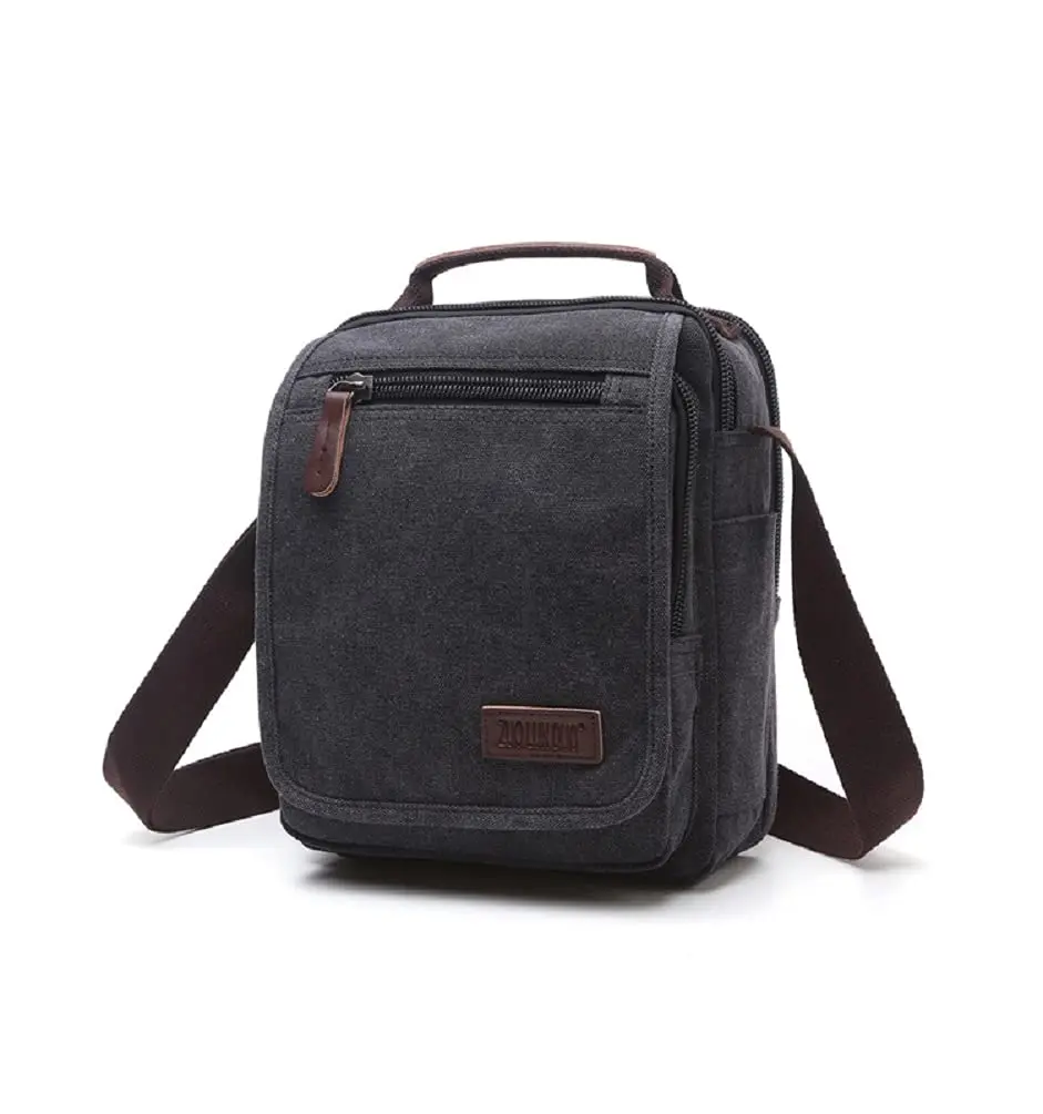 MiCoolker Canvas Messenger Bag Classic Shoulder Bag 10.6in | Multifunctional Travel Purse - view 4