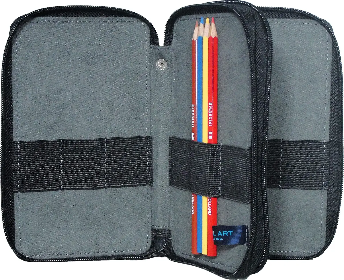 Speedball 48 Pencil Canvas Case | Heavy-Duty Artist Organizer, Chocolate - view 2