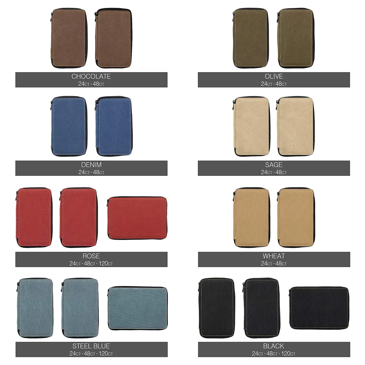 Speedball 48 Pencil Canvas Case | Heavy-Duty Artist Organizer, Chocolate - view 3