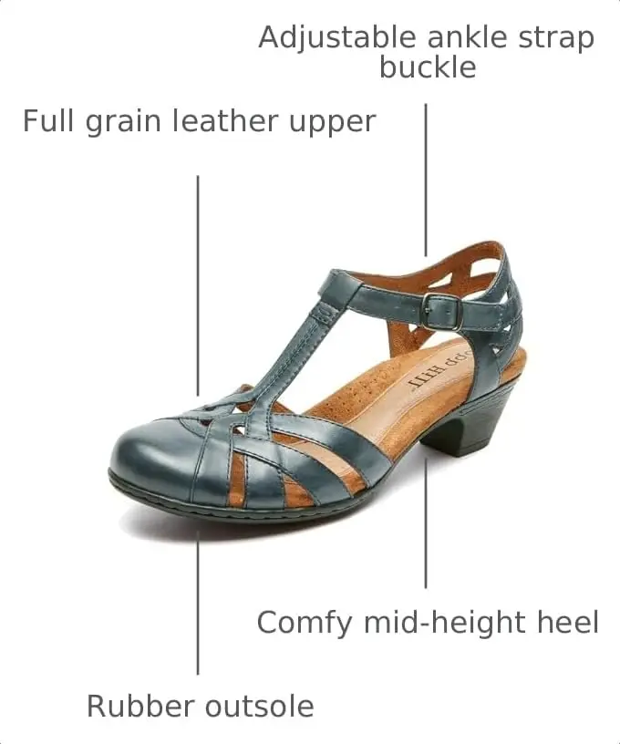 Cobb Hill Aubrey Women's Sandal, 6.5 Wide Navy | Stylish & Comfortable Burnished Leather - view 3