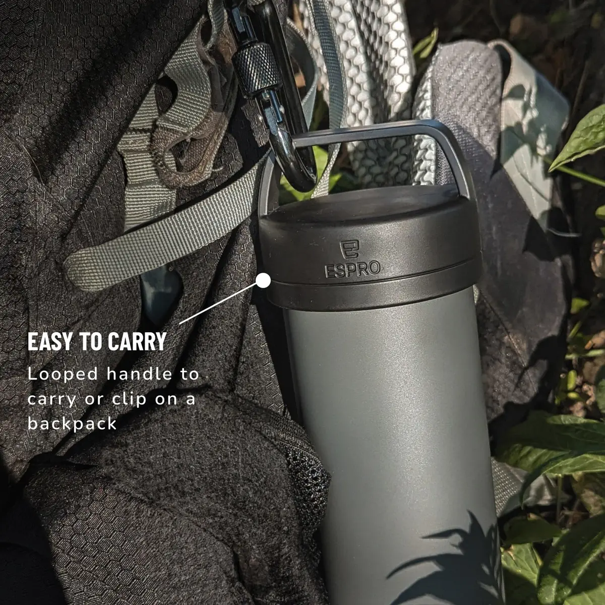 ESPRO Go P0 Ultralight French Press Coffee Maker for Travel, Vacuum Insulated Stainless Steel, 16 Ounces - view 9