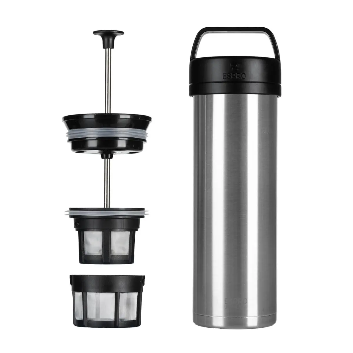 ESPRO Go P0 Ultralight French Press Travel Coffee Maker 16oz | Vacuum Insulated Stainless Steel - main product image