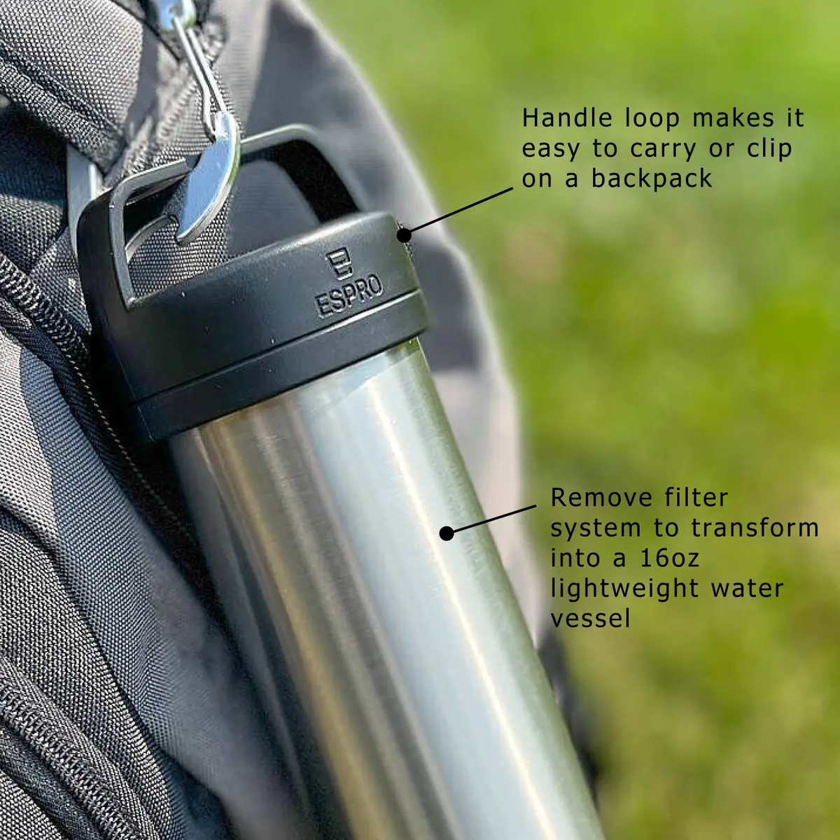ESPRO Go P0 Ultralight French Press Travel Coffee Maker 16oz | Vacuum Insulated Stainless Steel - view 4