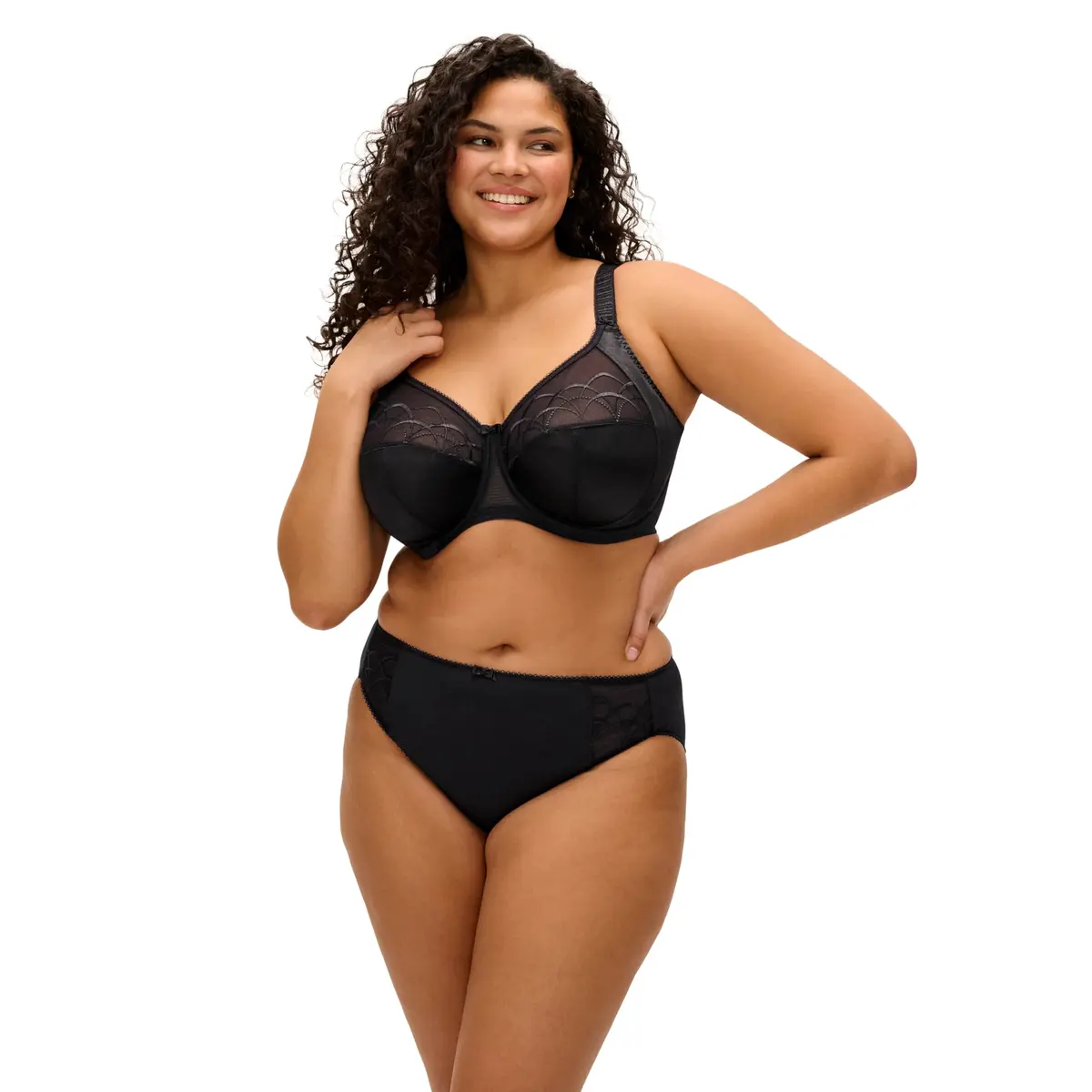 Elomi Cate Underwire Banded Bra 34G | Full Coverage Support & Elegant Sheer Embroidery - view 3