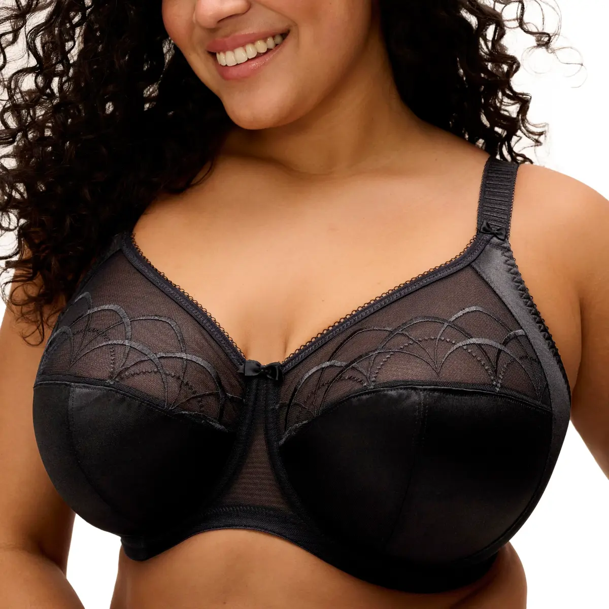 Elomi Cate Underwire Banded Bra 34HH | Full Coverage Support & Elegant Sheer Embroidery - view 2