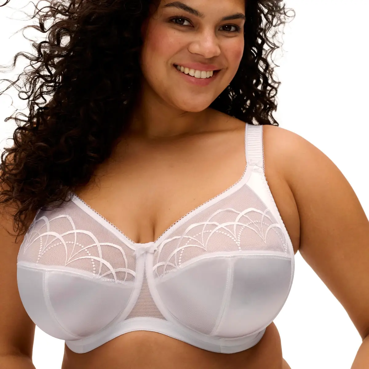 Elomi Cate Underwire Banded Bra 42H | Full Coverage Support & Elegant Sheer Embroidery - view 2