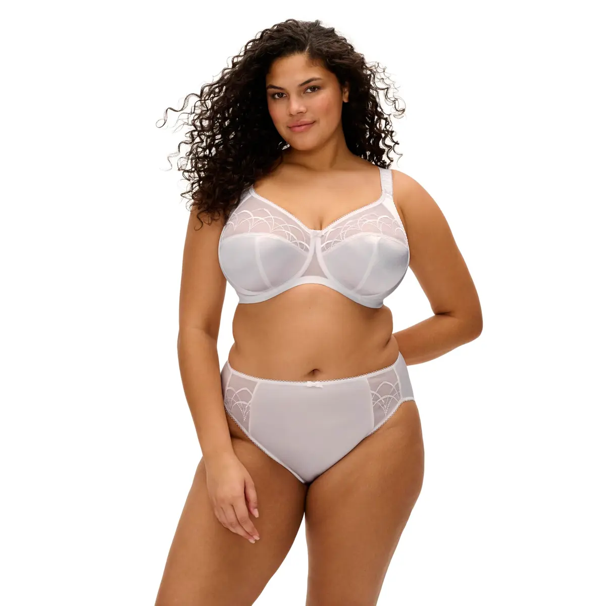 Elomi Cate Underwire Banded Bra 42H | Full Coverage Support & Elegant Sheer Embroidery - view 3