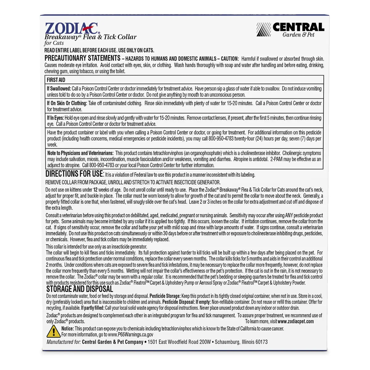 Zodiac Flea & Tick Collar for Cats, 13" | 7-Month Protection, Easy Release - view 2