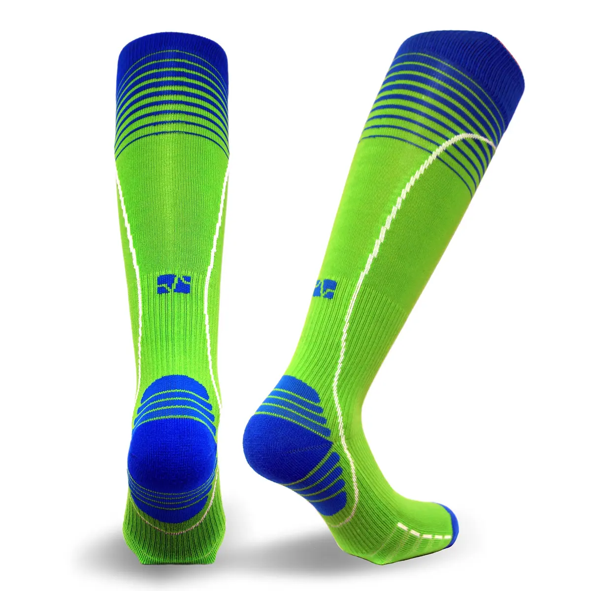 Vitalsox Performance Stripe Graduated Compression Socks | Boosts Circulation & Recovery (US, Small, Green) - main product image