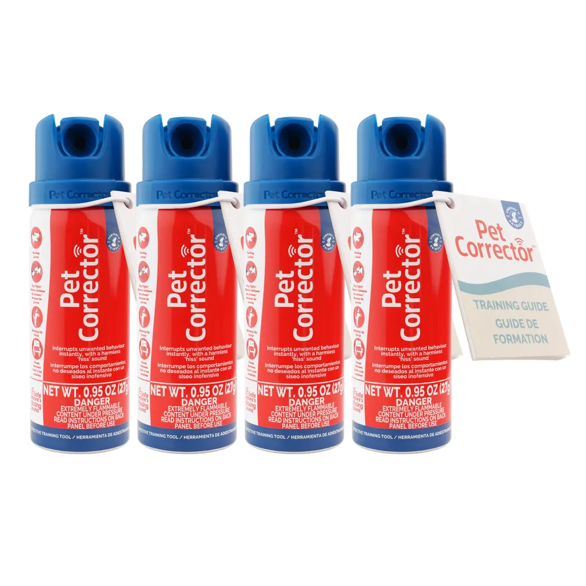 Pet Corrector Dog Trainer 30mL Pack of 4 | Humane Air Hiss Distraction Tool for Unwanted Dog Behaviors - main product image