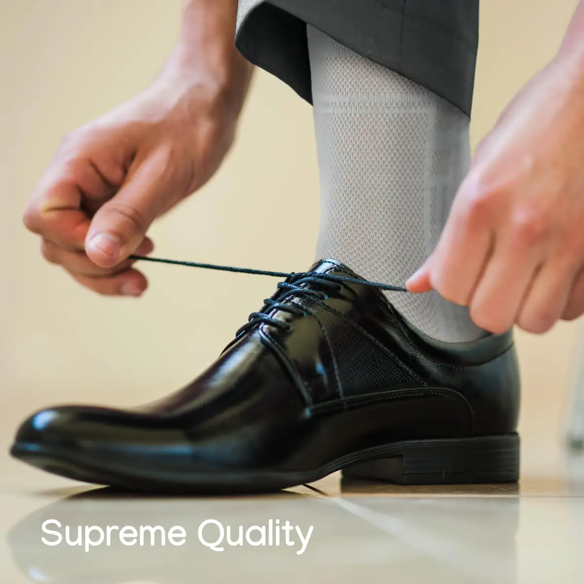 Duna Mens Dress Socks 5 Pairs Grey | Ultra Thin Breathable Formal Crew Length - view 3