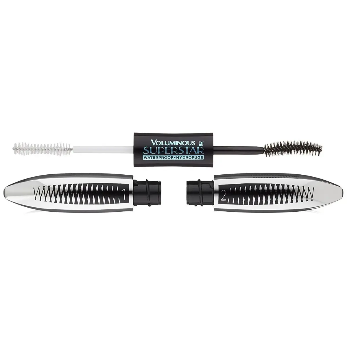 L'Oreal Paris Voluminous Superstar Waterproof Mascara, Black, 0.4 Fl Oz (11.8 ml) | Show-Stopping Lash Effect - main product image