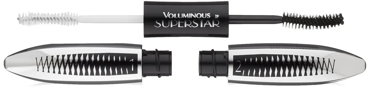 L'Oreal Paris Voluminous Superstar Mascara, Blackest Black, 12.7ml (0.41 Fl Oz) | Washable Volume & Length - main product image