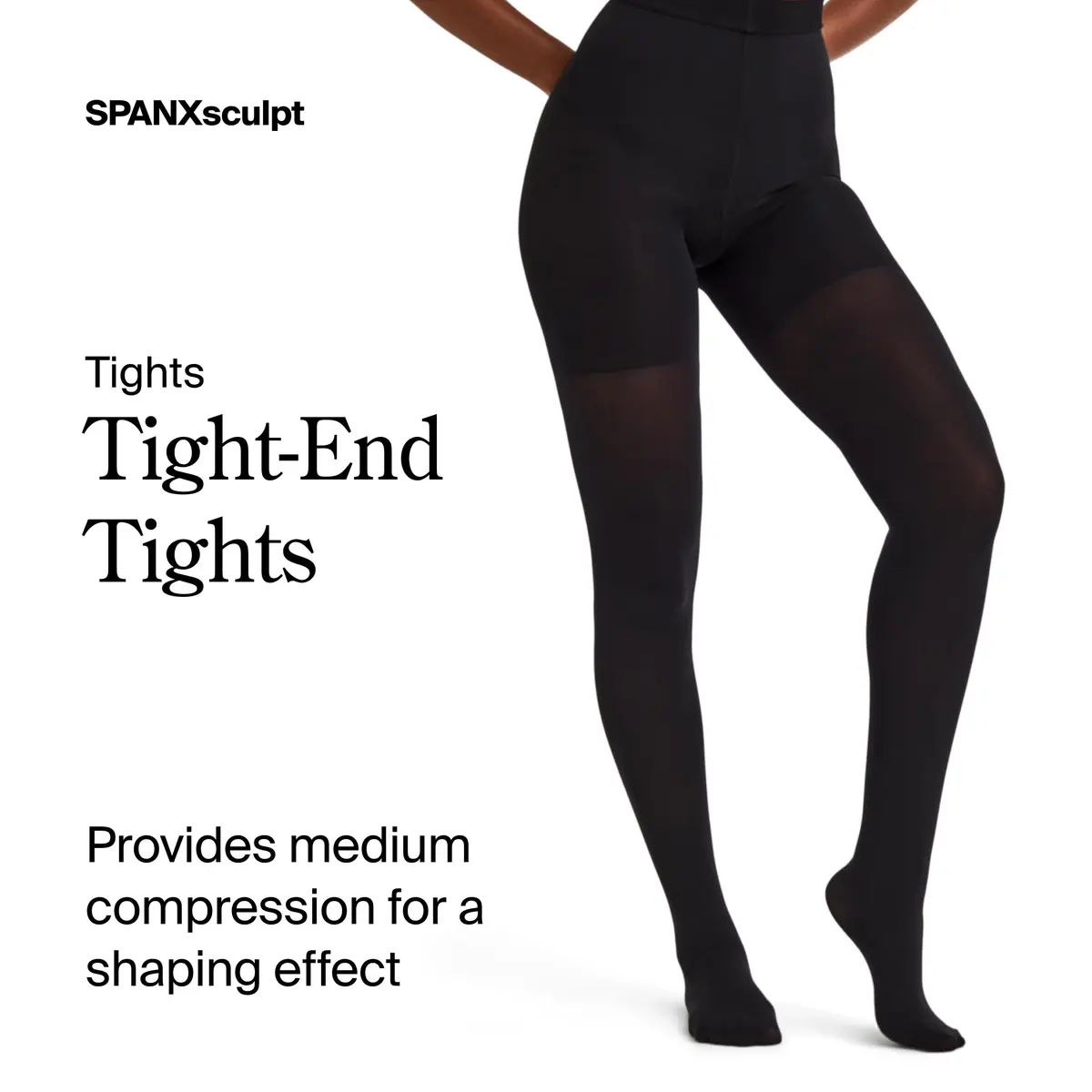 SPANX SPANXshape Mid-Thigh Tight-End Tights, Very Black, A | Comfortable, Flattering Fit for Women - view 2