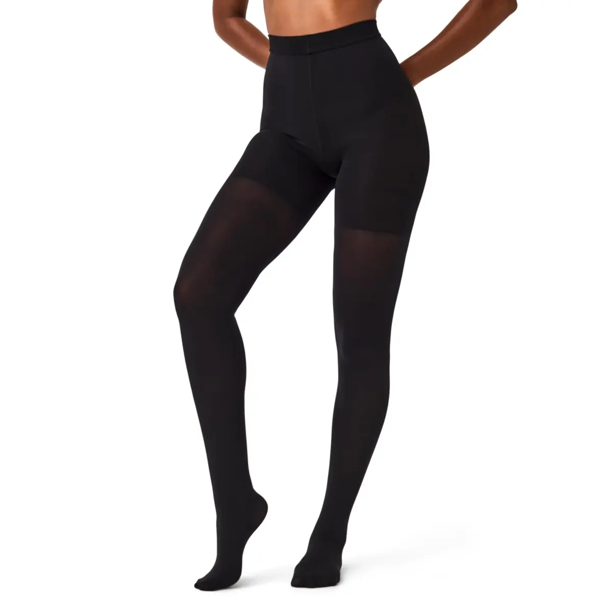 SPANX SPANXshape Mid-Thigh Tight-End Tights, Very Black, D | Level 3 Shaping for All-Day Comfort - main product image
