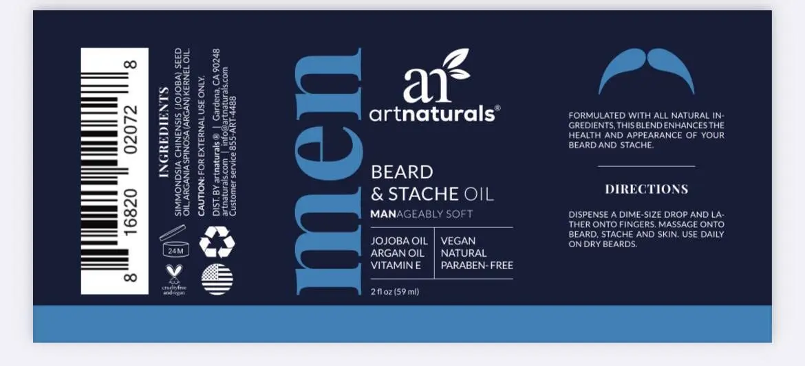 Artnaturals Unscented Beard Oil 2 fl oz | Nourishing, Vegan, No Residue, Softens & Thickens - view 7
