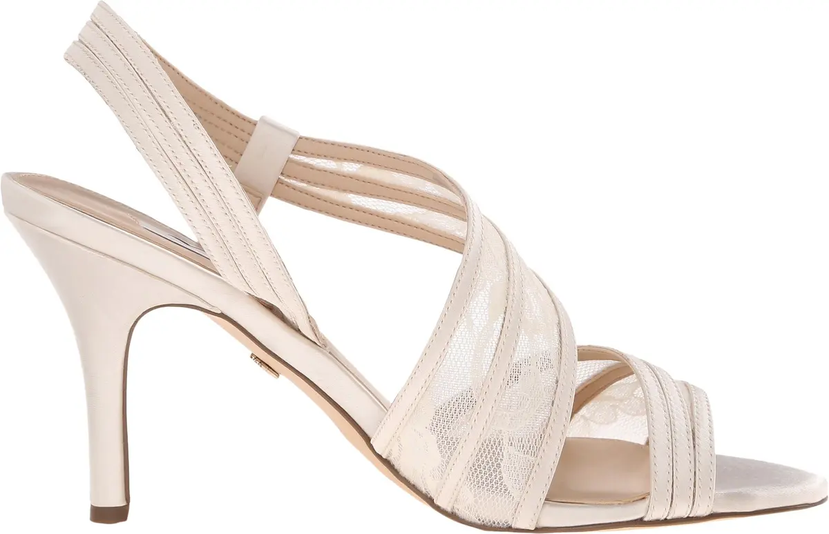 NINA Vitalia Dress Sandal Ivory 6 M US | Mesh Faux Suede Dress Shoe for Women - view 3