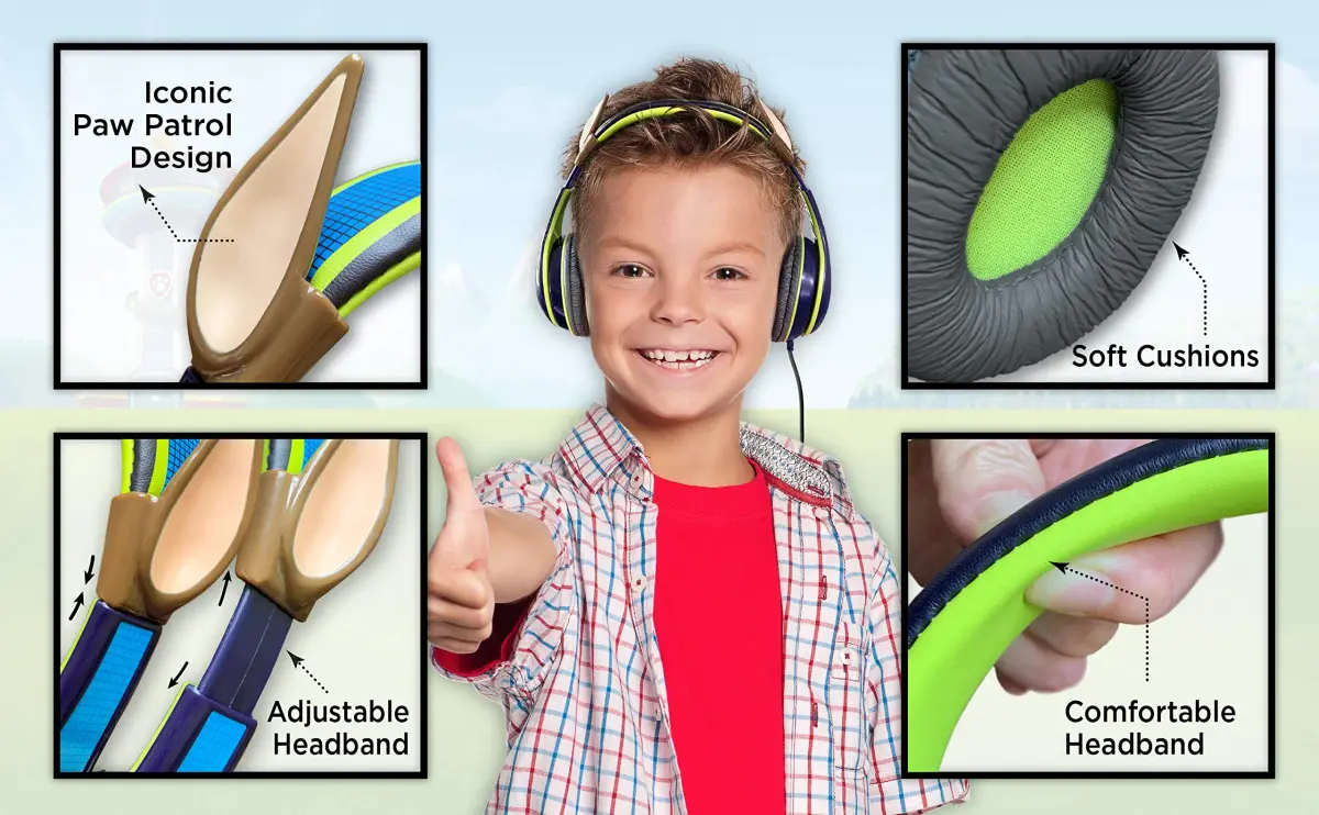 eKids Paw Patrol Chase Kid-Friendly Headphones with Volume Limiting | 3.5mm Jack - view 3
