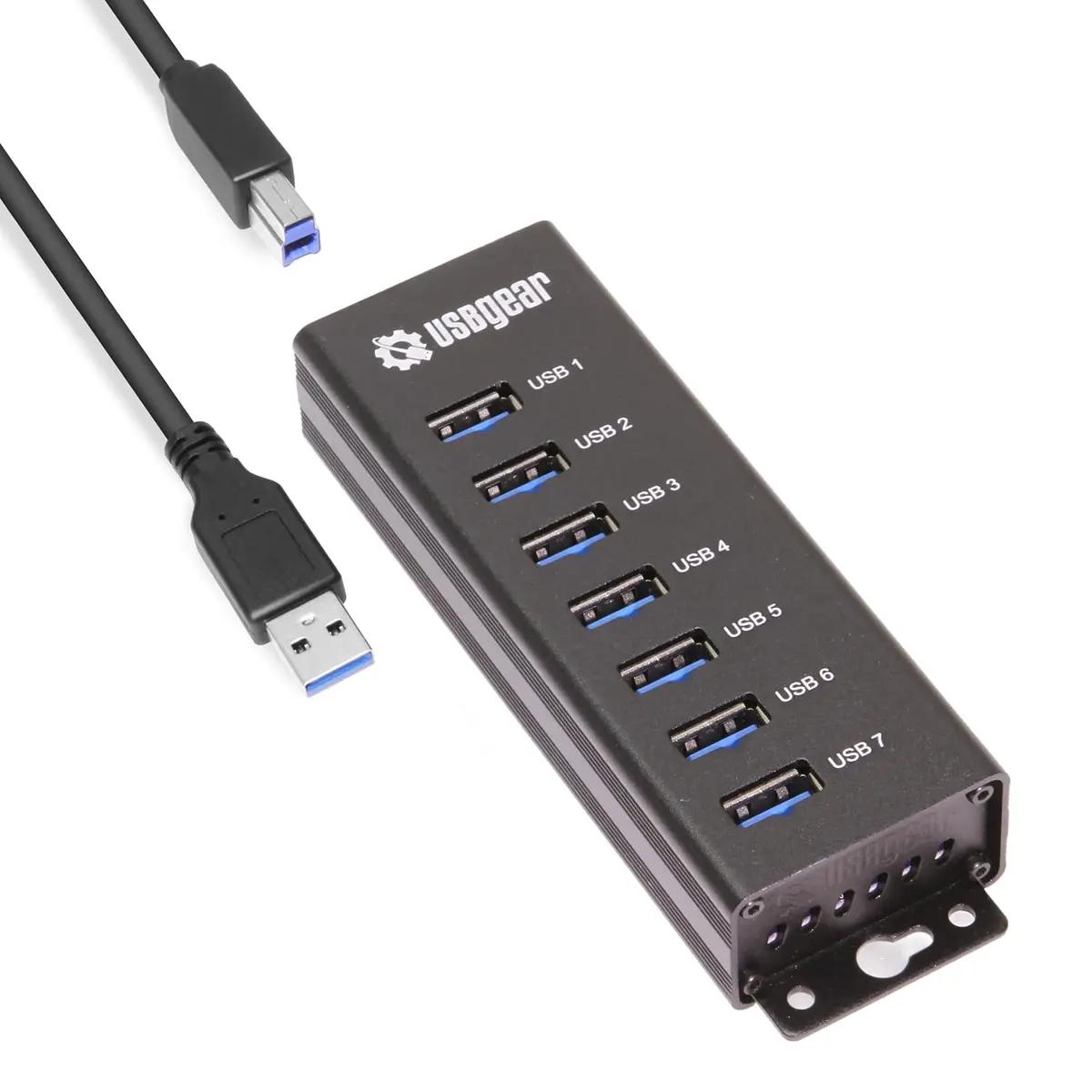 USBGear 7-Port USB 3.2 Gen 1 Hub with 5V/4A Power Adapter | 5Gbps SuperSpeed Data Transfer - main product image