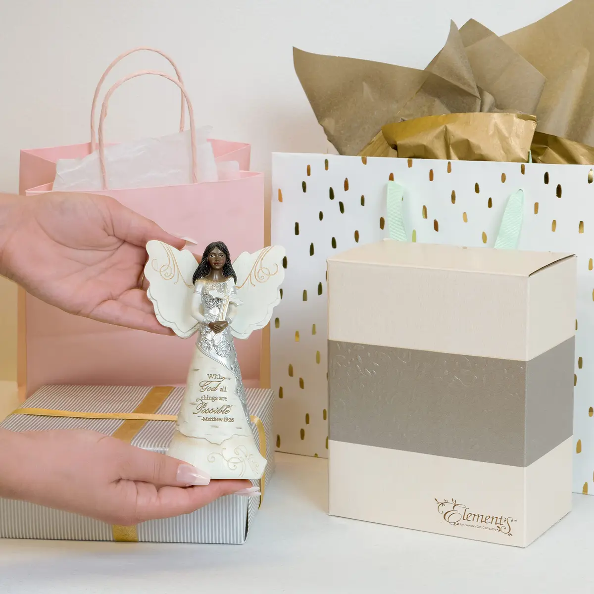 Pavilion Gift Company With God Angel Figurine 16.51 cm (6.5") | Religious Home Décor Accent - view 7