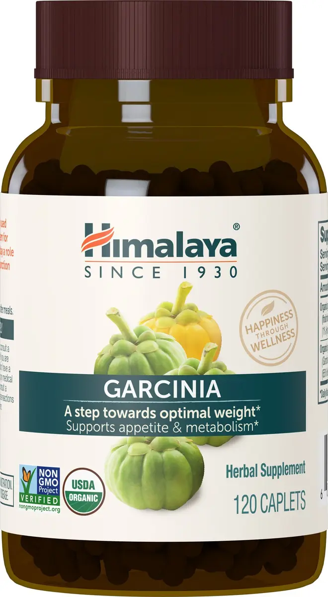 Himalaya Organic Garcinia Cambogia Herbal Supplement 600 mg | Appetite & Lipid Support, USDA Organic, Vegan, 120 Caplets - main product image